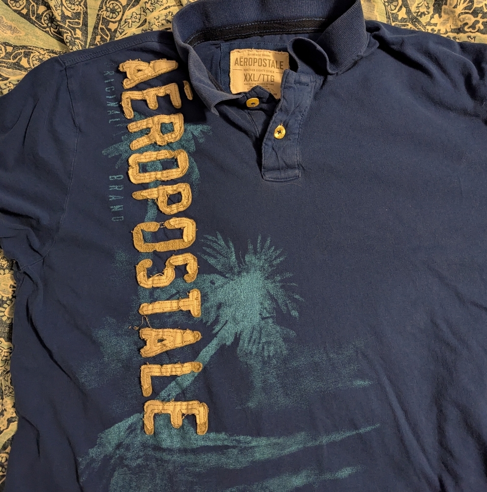 Aeropostale Men's Navy Blue Polo Shirt